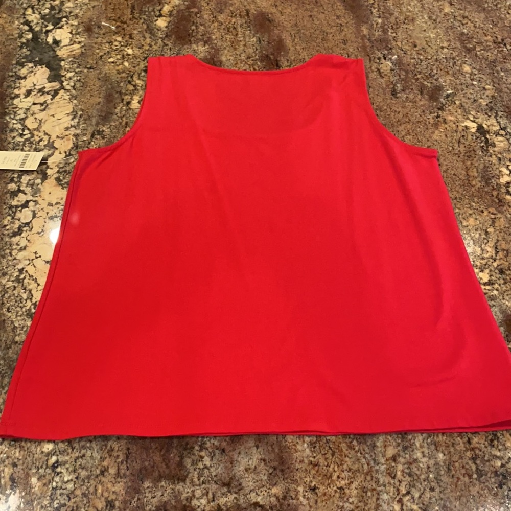 Coldwater Creek, 1X Women’s 18, Red Shell Tank Top, NWT - Picture 2 of 7